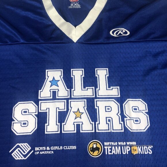 Rawlings Football Jersey Men Size 2XL All Stars Blue White Boys & Girls Club - Picture 3 of 9